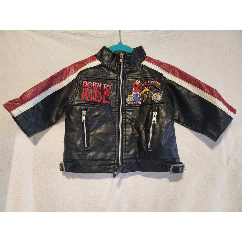 Size 12 Monthes,2006 Sesame Street by Nanette,Born to Ride Elmo "leather" jacket